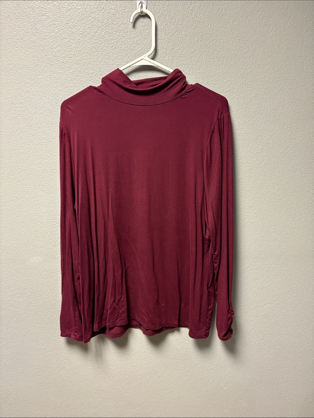 Chico's Burgundy Long Sleeve Turtleneck Top